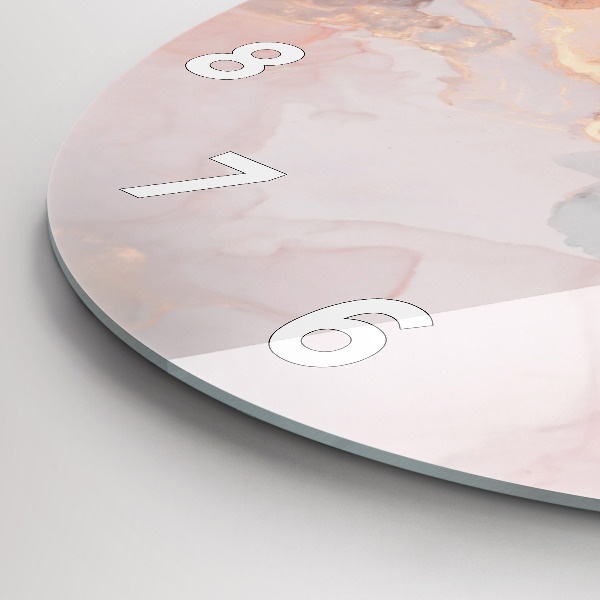 Ceas rotund de perete din sticlă Textura marmură