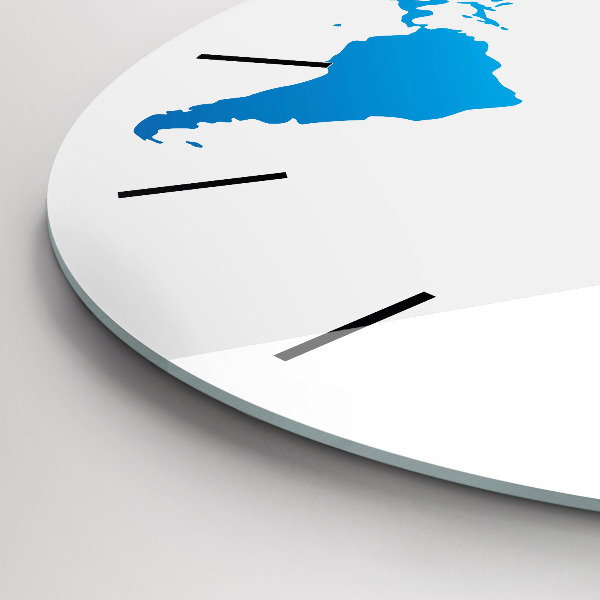 Ceas rotund de perete din sticlă Harta lumii