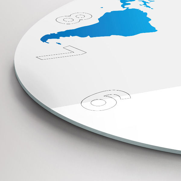 Ceas rotund de perete din sticlă Harta lumii