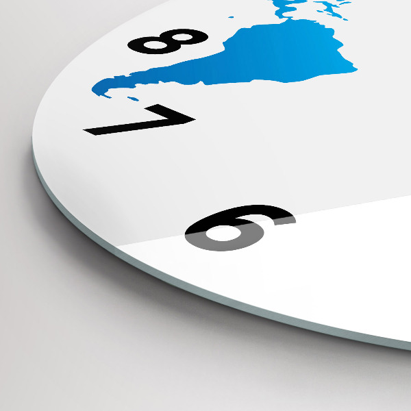 Ceas rotund de perete din sticlă Harta lumii