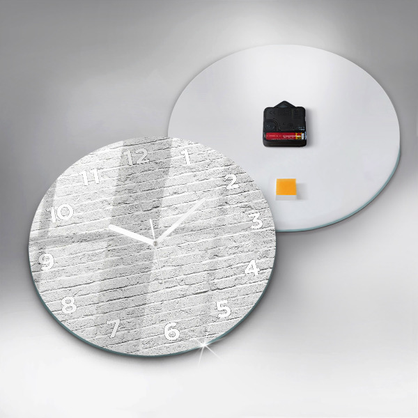 Ceas rotund de perete din sticlă Un zid de cărămizi ușoare