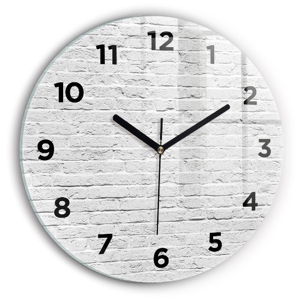 Ceas rotund de perete din sticlă Un zid de cărămizi ușoare