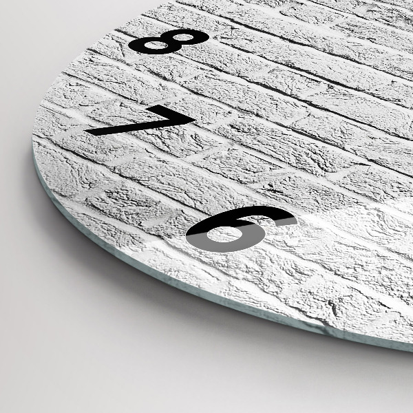 Ceas rotund de perete din sticlă Un zid de cărămizi ușoare