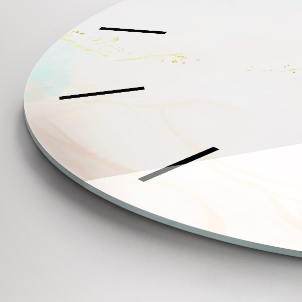 Ceas rotund de perete din sticlă Marmură acuarelă