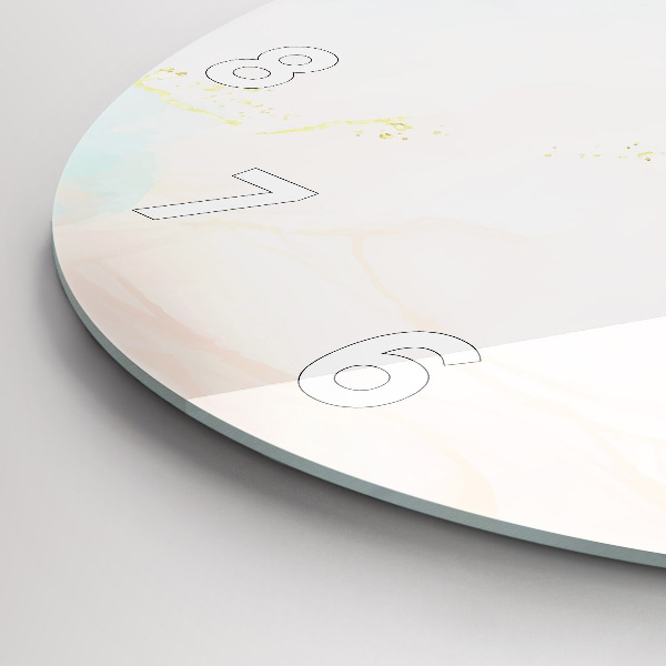 Ceas rotund de perete din sticlă Marmură acuarelă