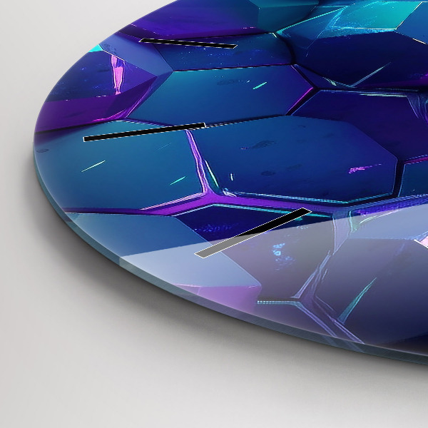 Ceas rotund de perete din sticlă Figuri geometrice