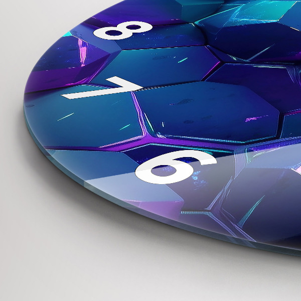 Ceas rotund de perete din sticlă Figuri geometrice