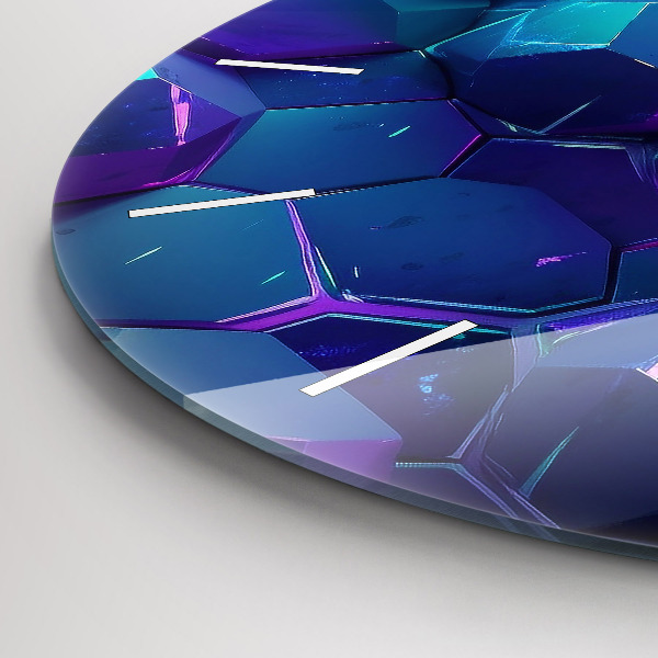 Ceas rotund de perete din sticlă Figuri geometrice