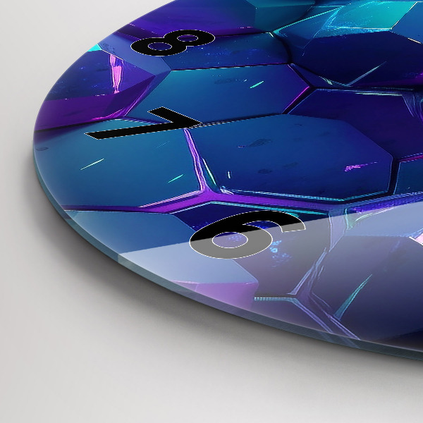 Ceas rotund de perete din sticlă Figuri geometrice