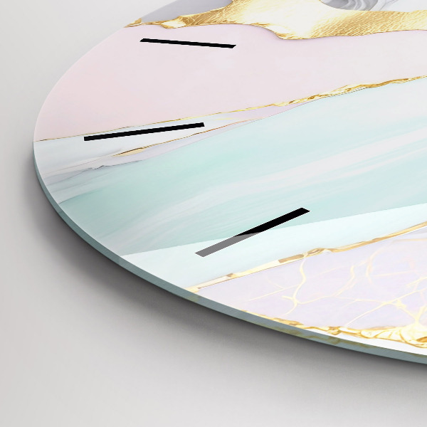 Ceas rotund de perete din sticlă Model de marmură