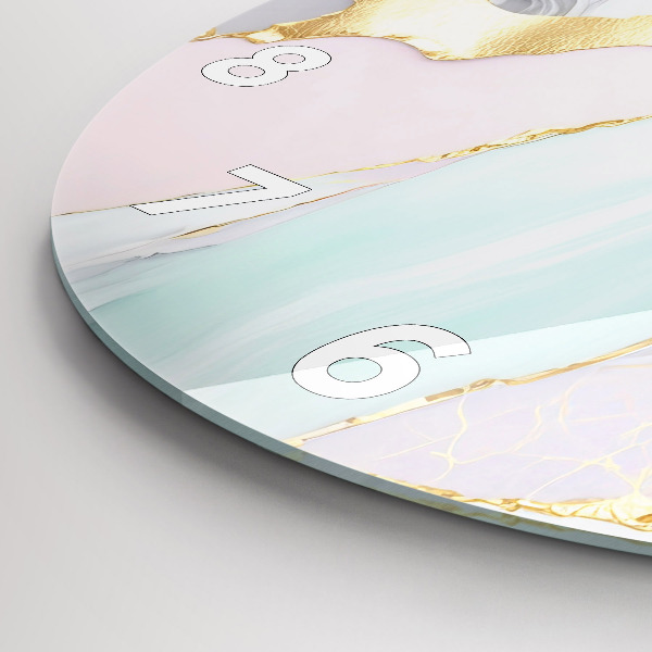 Ceas rotund de perete din sticlă Model de marmură