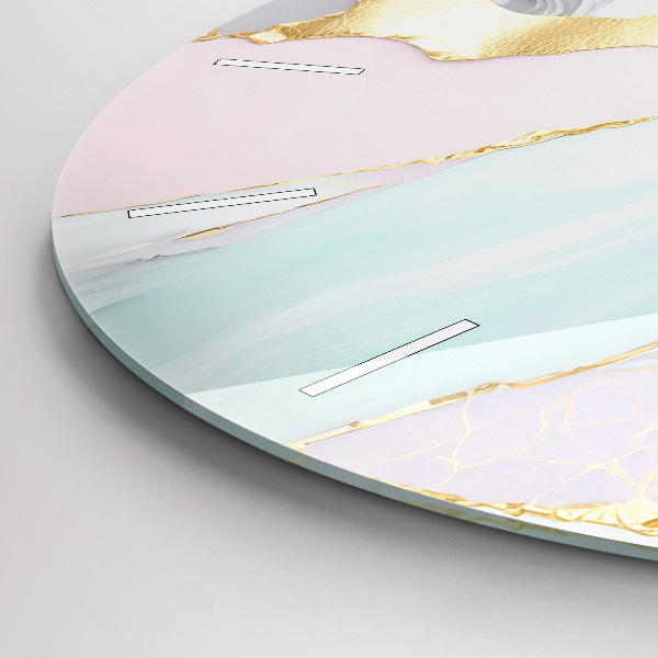 Ceas rotund de perete din sticlă Model de marmură