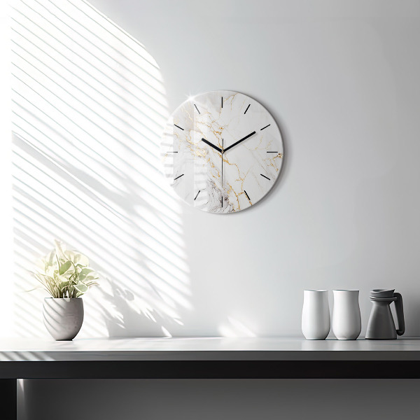 Ceas rotund de perete din sticlă Marmură decorativă
