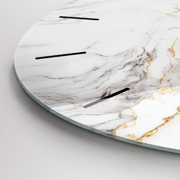 Ceas rotund de perete din sticlă Marmură decorativă