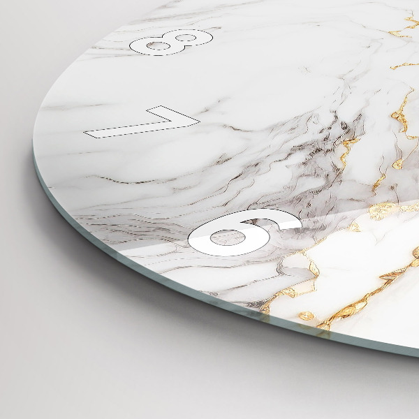 Ceas rotund de perete din sticlă Marmură decorativă