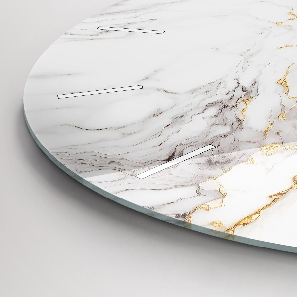 Ceas rotund de perete din sticlă Marmură decorativă