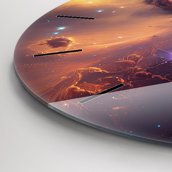 Ceas rotund de perete din sticlă Lumea cosmică a stelelor