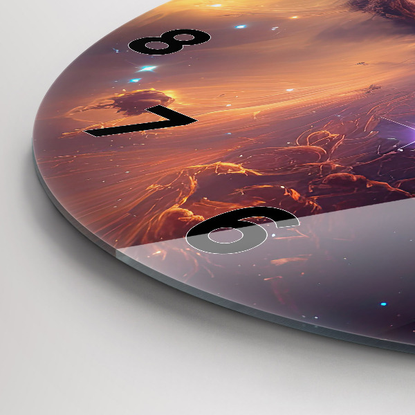 Ceas rotund de perete din sticlă Lumea cosmică a stelelor