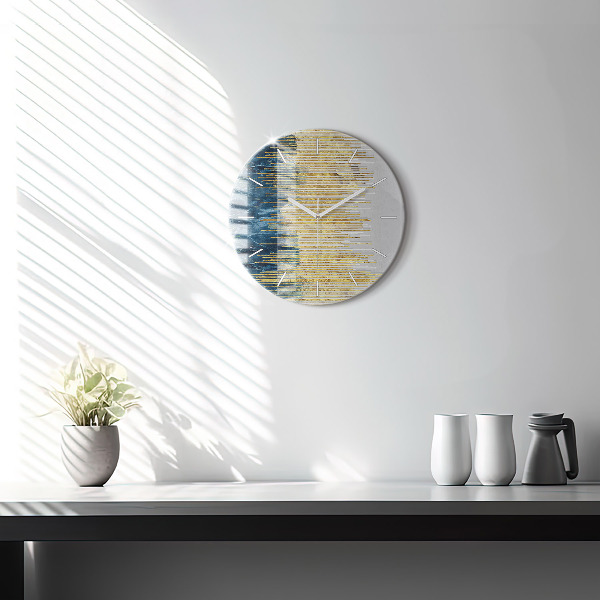 Ceas rotund de perete din sticlă Model decorativ și auriu