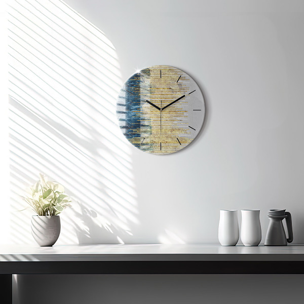 Ceas rotund de perete din sticlă Model decorativ și auriu