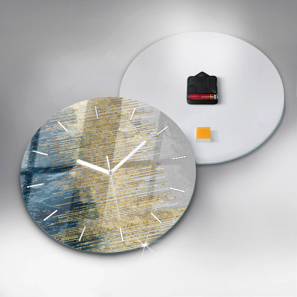 Ceas rotund de perete din sticlă Model decorativ și auriu