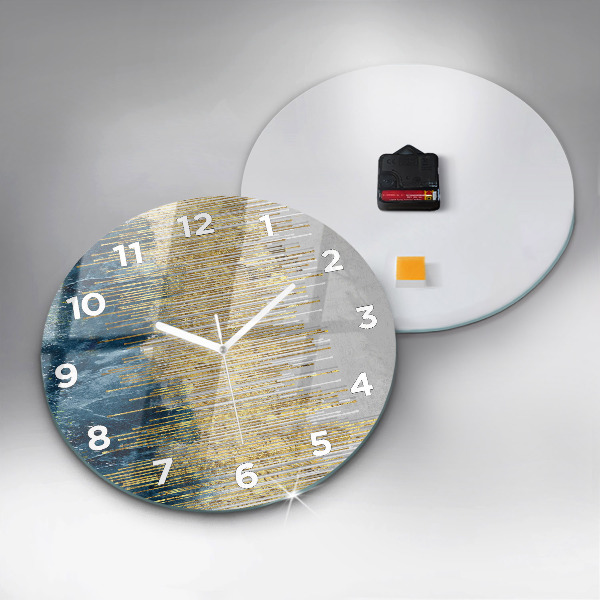 Ceas rotund de perete din sticlă Model decorativ și auriu