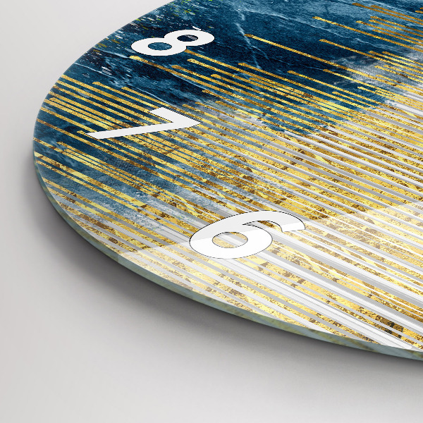 Ceas rotund de perete din sticlă Model decorativ și auriu