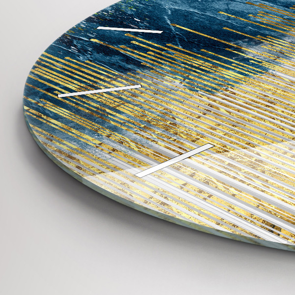 Ceas rotund de perete din sticlă Model decorativ și auriu