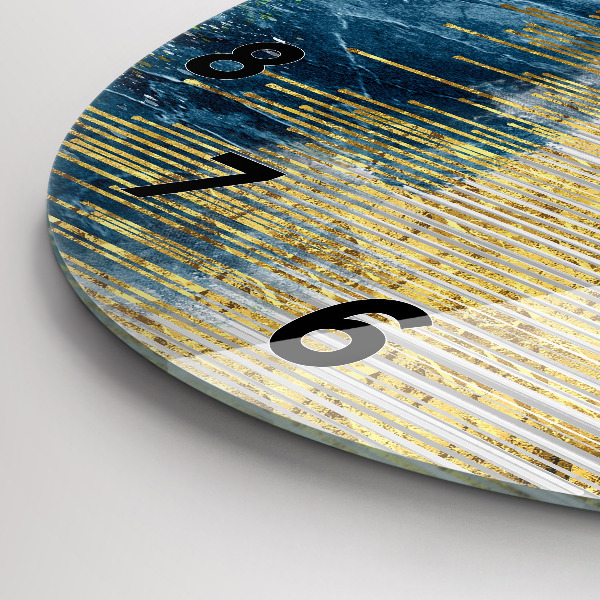 Ceas rotund de perete din sticlă Model decorativ și auriu