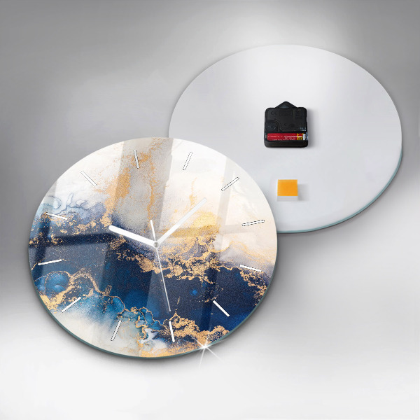Ceas rotund de perete din sticlă Model de marmură