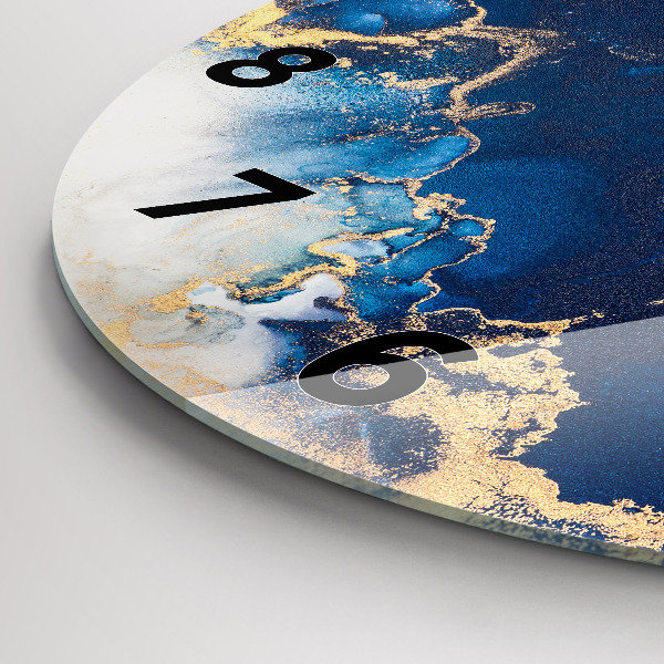 Ceas rotund de perete din sticlă Model de marmură