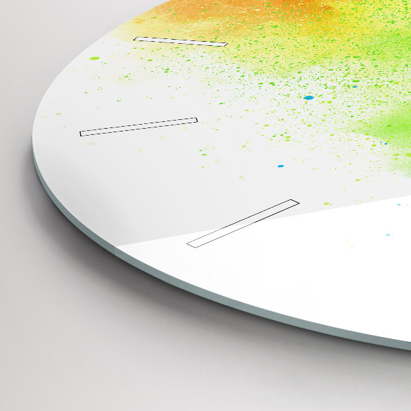 Ceas rotund de perete din sticlă Curcubeu abstract