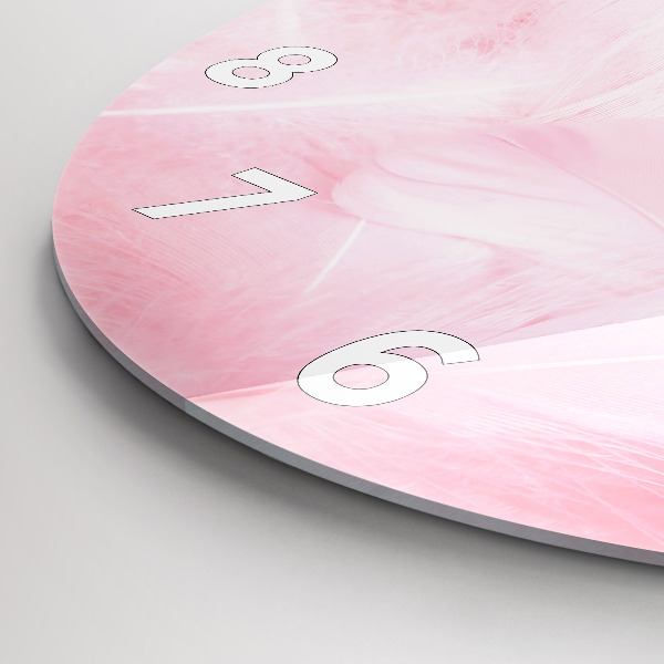 Ceas rotund de perete din sticlă Pene – abstracție