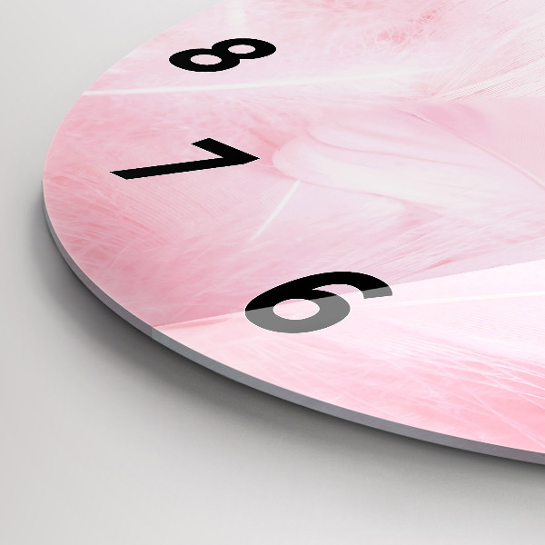 Ceas rotund de perete din sticlă Pene – abstracție