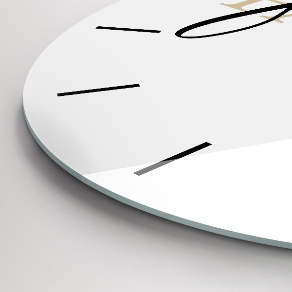 Ceas rotund de perete din sticlă Inscripția familiei