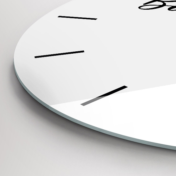 Ceas rotund de perete din sticlă Bon voyage inscripție