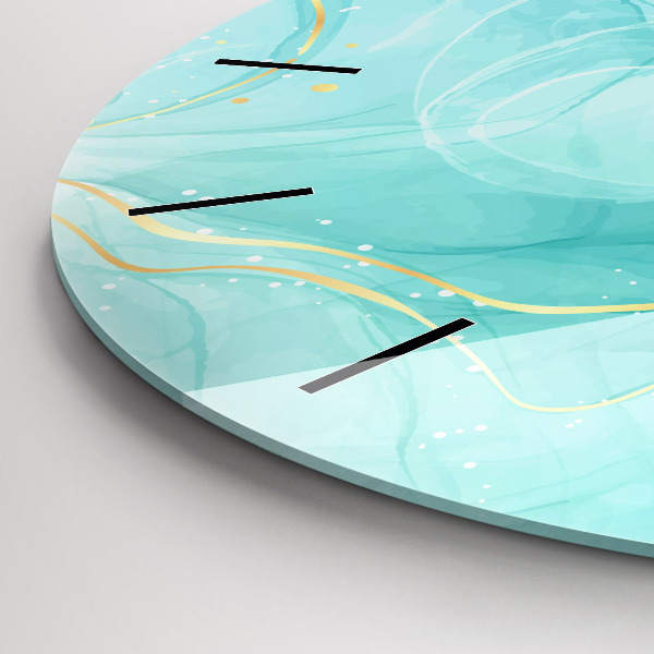 Ceas rotund de perete din sticlă Abstracția din marmură