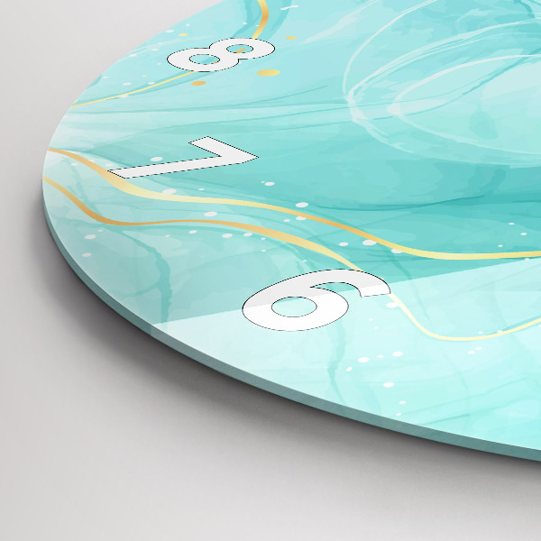 Ceas rotund de perete din sticlă Abstracția din marmură