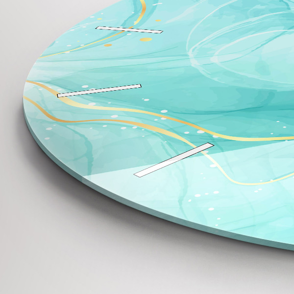 Ceas rotund de perete din sticlă Abstracția din marmură