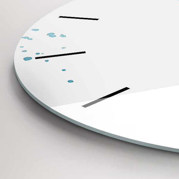 Ceas rotund de perete din sticlă Mișcări de perie