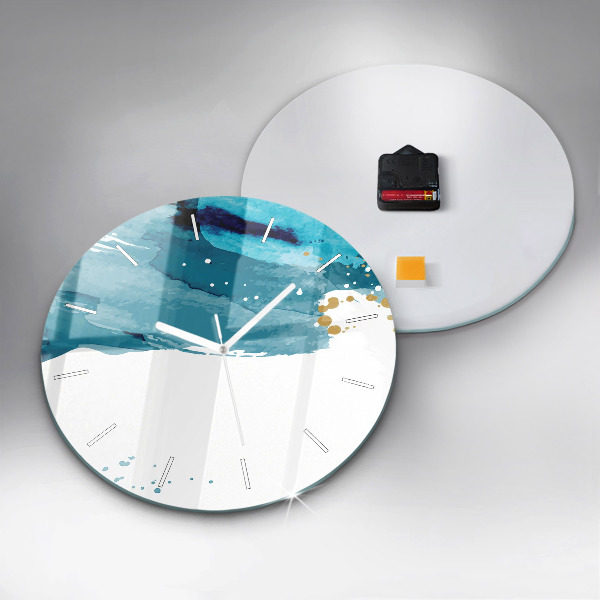 Ceas rotund de perete din sticlă Mișcări de perie