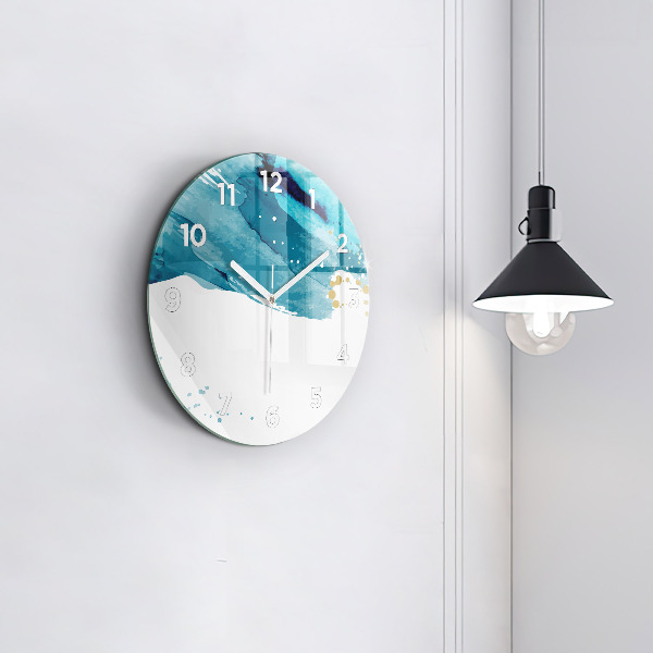 Ceas rotund de perete din sticlă Mișcări de perie