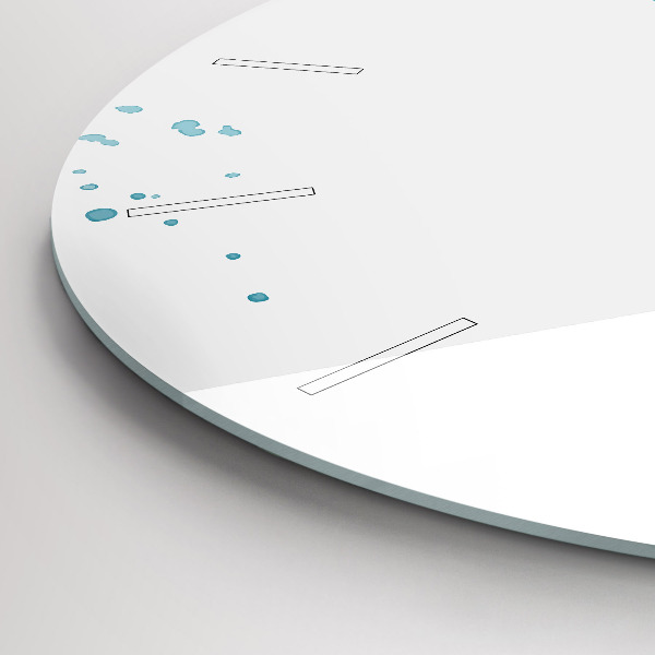 Ceas rotund de perete din sticlă Mișcări de perie