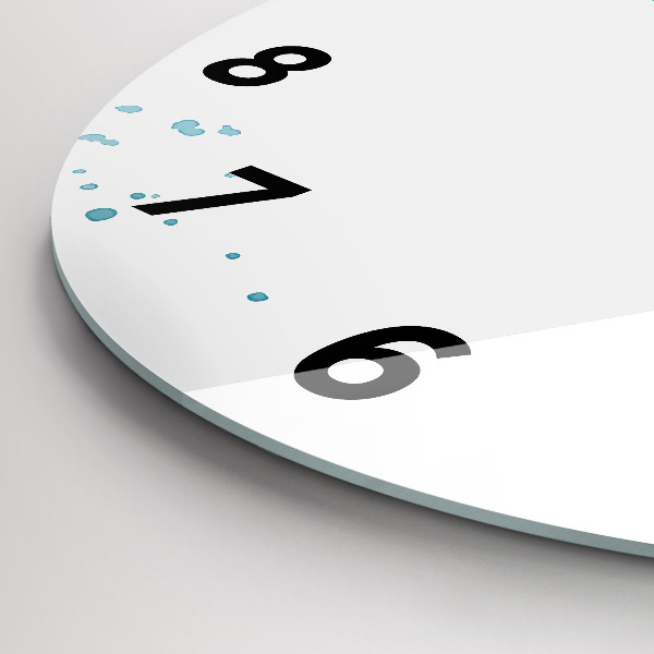 Ceas rotund de perete din sticlă Mișcări de perie