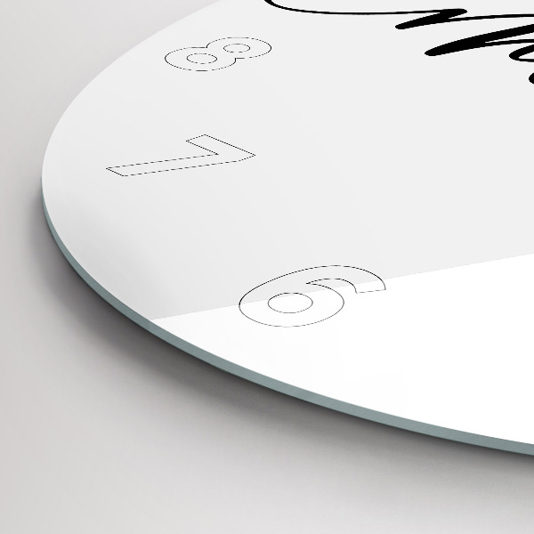 Ceas rotund de perete din sticlă Inscripția amintirilor