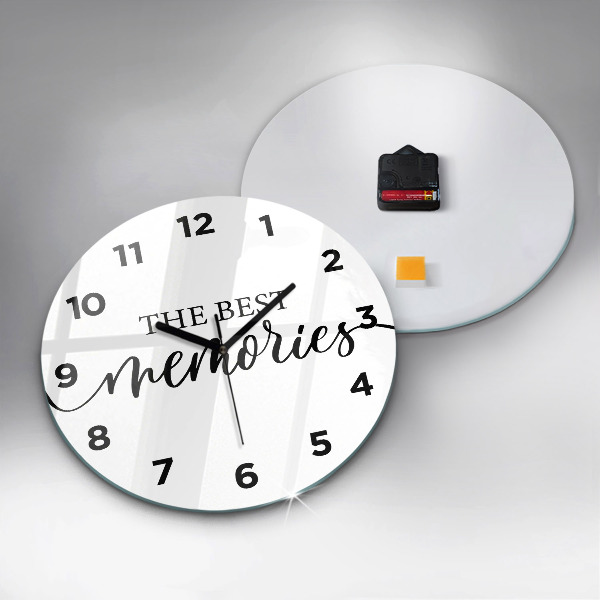 Ceas rotund de perete din sticlă Inscripția amintirilor