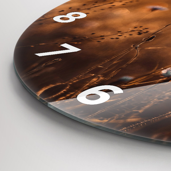 Ceas rotund de perete din sticlă Câmp de răsărit