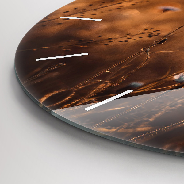 Ceas rotund de perete din sticlă Câmp de răsărit