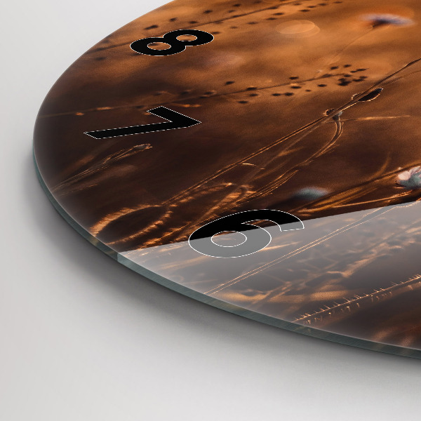 Ceas rotund de perete din sticlă Câmp de răsărit