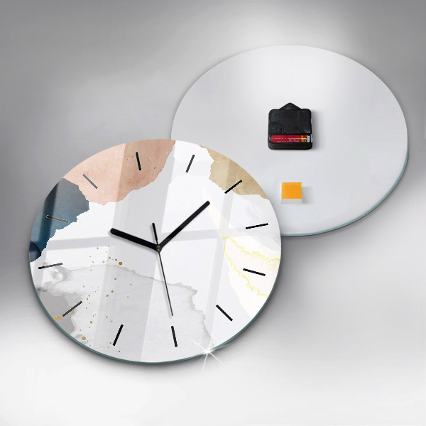 Ceas rotund de perete din sticlă Pete de abstracție